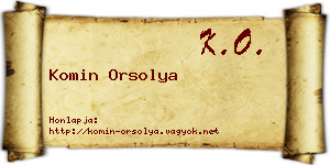 Komin Orsolya névjegykártya